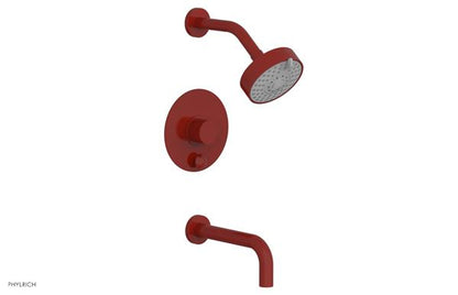 Phylrich - Basic II Pressure Balance Tub/Shower Set Round Plate - Smooth Handle
