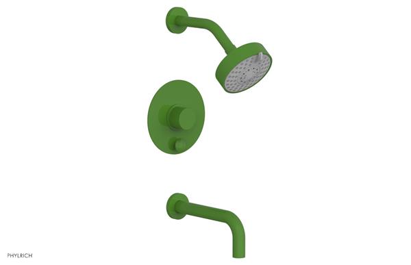 Phylrich - Basic II Pressure Balance Tub/Shower Set Round Plate - Smooth Handle