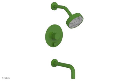 Phylrich - Basic II Pressure Balance Tub/Shower Set Round Plate - Smooth Handle