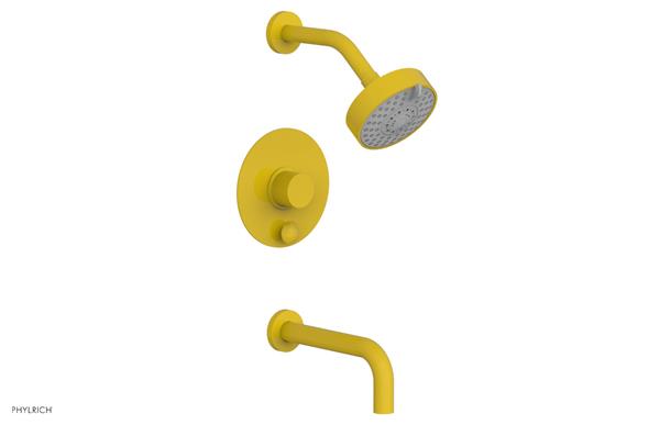 Phylrich - Basic II Pressure Balance Tub/Shower Set Round Plate - Smooth Handle
