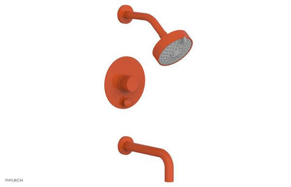 Phylrich - Basic II Pressure Balance Tub/Shower Set Round Plate - Smooth Handle