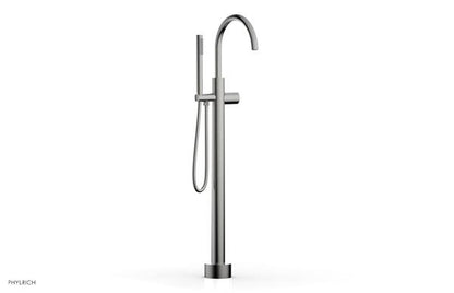 Phylrich - Basic II Tall Floor Mount Tub Filler with Hand Shower - Smooth Handle