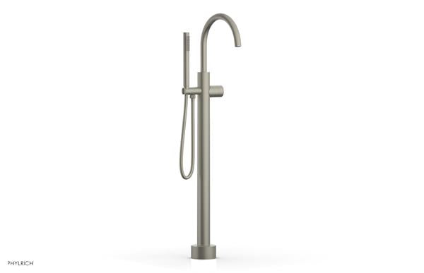 Phylrich - Basic II Tall Floor Mount Tub Filler with Hand Shower - Smooth Handle