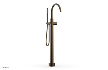 Phylrich - Basic II Tall Floor Mount Tub Filler with Hand Shower - Smooth Handle