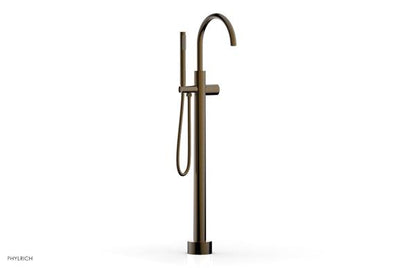 Phylrich - Basic II Tall Floor Mount Tub Filler with Hand Shower - Smooth Handle