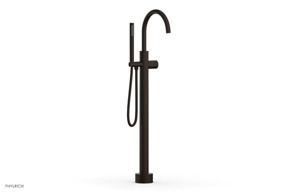 Phylrich - Basic II Tall Floor Mount Tub Filler with Hand Shower - Smooth Handle