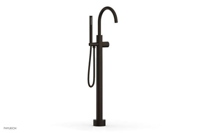 Phylrich - Basic II Tall Floor Mount Tub Filler with Hand Shower - Smooth Handle