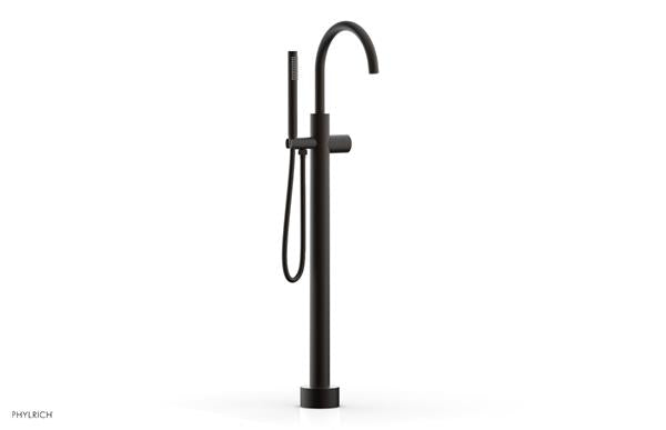 Phylrich - Basic II Tall Floor Mount Tub Filler with Hand Shower - Smooth Handle