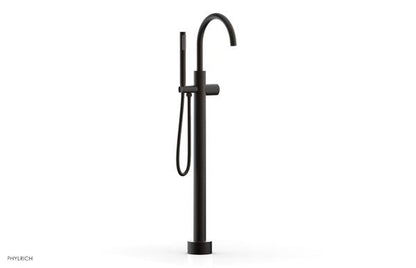 Phylrich - Basic II Tall Floor Mount Tub Filler with Hand Shower - Smooth Handle