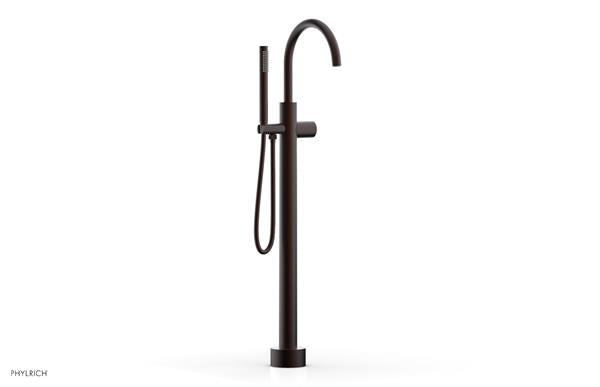 Phylrich - Basic II Tall Floor Mount Tub Filler with Hand Shower - Smooth Handle