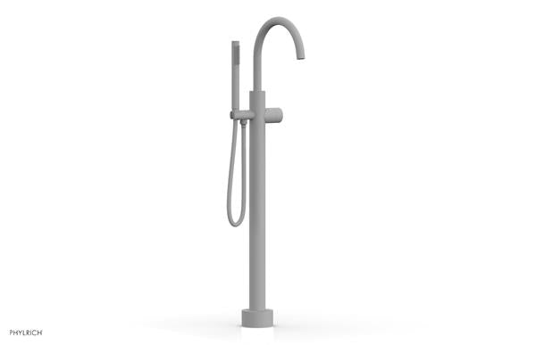 Phylrich - Basic II Tall Floor Mount Tub Filler with Hand Shower - Smooth Handle