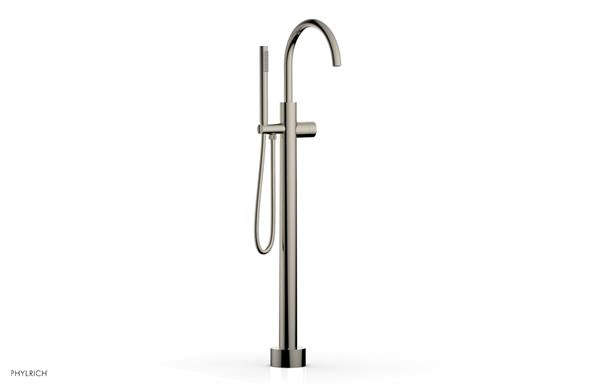 Phylrich - Basic II Tall Floor Mount Tub Filler with Hand Shower - Smooth Handle