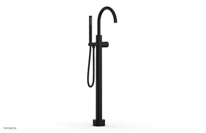 Phylrich - Basic II Tall Floor Mount Tub Filler with Hand Shower - Smooth Handle