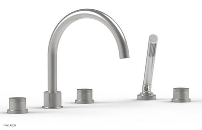 Phylrich - Basic II Deck Tub Set W/Handshower Trim Only  Knurled Handles