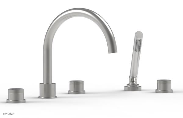 Phylrich - Basic II Deck Tub Set W/Handshower Trim Only  Knurled Handles