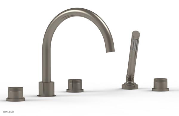 Phylrich - Basic II Deck Tub Set W/Handshower Trim Only  Knurled Handles