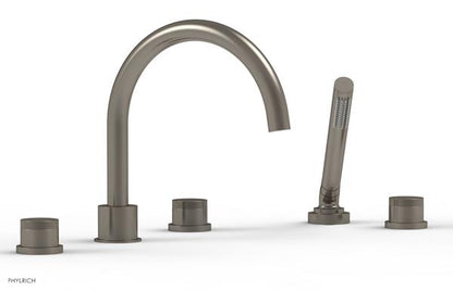 Phylrich - Basic II Deck Tub Set W/Handshower Trim Only  Knurled Handles