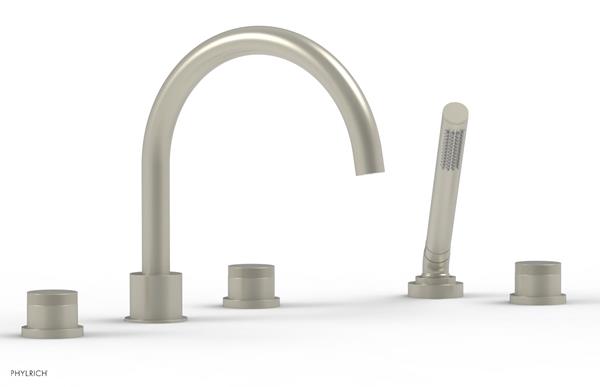 Phylrich - Basic II Deck Tub Set W/Handshower Trim Only  Knurled Handles