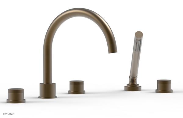Phylrich - Basic II Deck Tub Set W/Handshower Trim Only  Knurled Handles