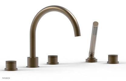 Phylrich - Basic II Deck Tub Set W/Handshower Trim Only  Knurled Handles