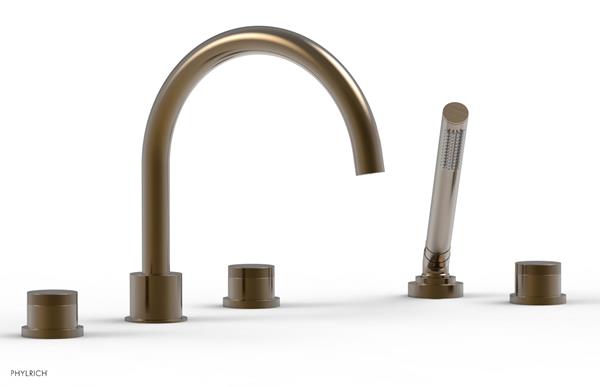 Phylrich - Basic II Deck Tub Set W/Handshower Trim Only  Knurled Handles