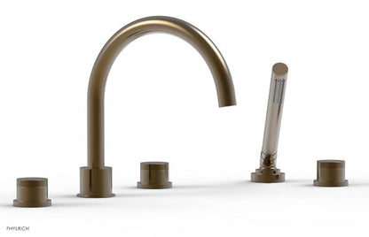 Phylrich - Basic II Deck Tub Set W/Handshower Trim Only  Knurled Handles
