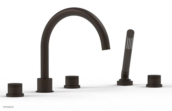 Phylrich - Basic II Deck Tub Set W/Handshower Trim Only  Knurled Handles