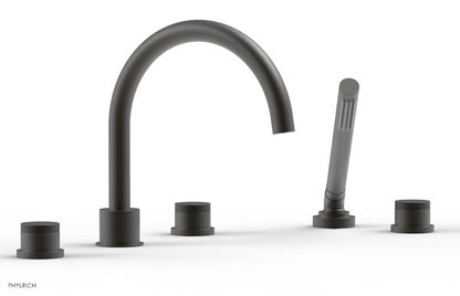 Phylrich - Basic II Deck Tub Set W/Handshower Trim Only  Knurled Handles