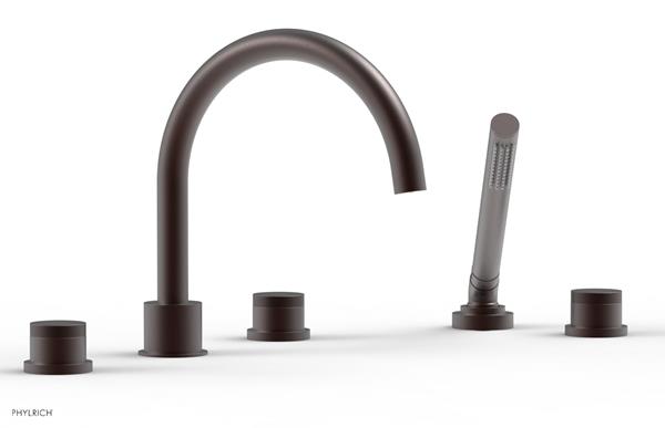 Phylrich - Basic II Deck Tub Set W/Handshower Trim Only  Knurled Handles