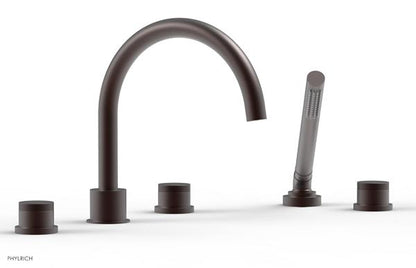 Phylrich - Basic II Deck Tub Set W/Handshower Trim Only  Knurled Handles