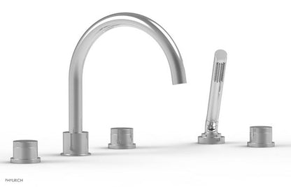 Phylrich - Basic II Deck Tub Set W/Handshower Trim Only  Knurled Handles