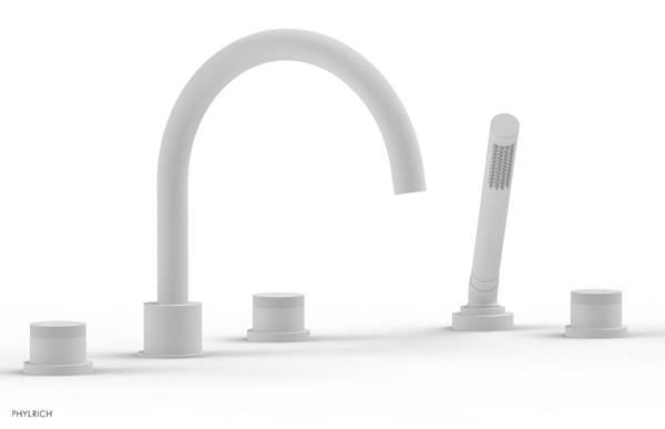 Phylrich - Basic II Deck Tub Set W/Handshower Trim Only  Knurled Handles
