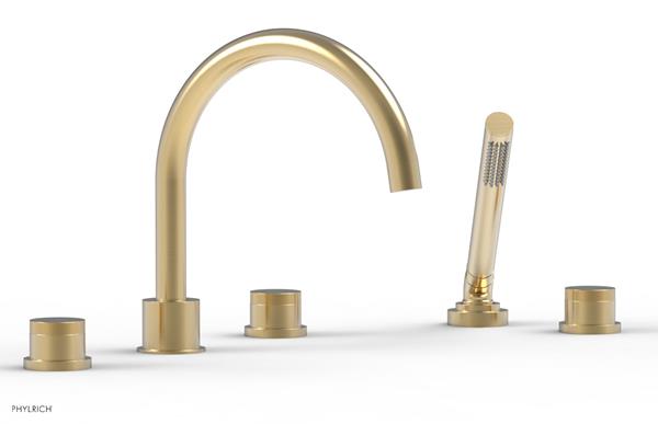 Phylrich - Basic II Deck Tub Set W/Handshower Trim Only  Knurled Handles