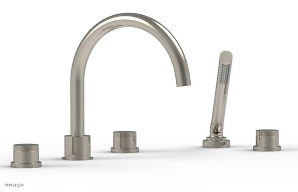 Phylrich - Basic II Deck Tub Set W/Handshower Trim Only  Knurled Handles