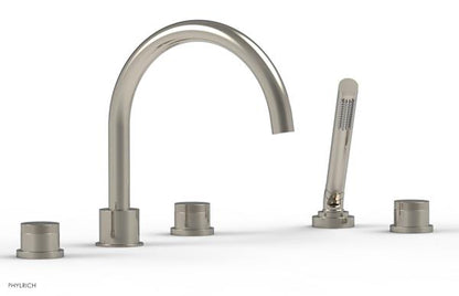 Phylrich - Basic II Deck Tub Set W/Handshower Trim Only  Knurled Handles