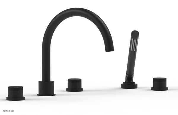 Phylrich - Basic II Deck Tub Set W/Handshower Trim Only  Knurled Handles
