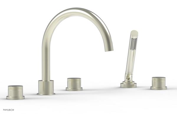 Phylrich - Basic II Deck Tub Set W/Handshower Trim Only  Knurled Handles