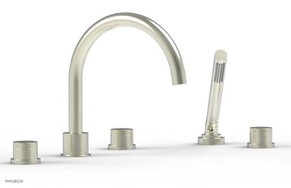 Phylrich - Basic II Deck Tub Set W/Handshower Trim Only  Knurled Handles