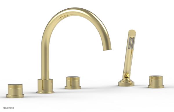 Phylrich - Basic II Deck Tub Set W/Handshower Trim Only  Knurled Handles