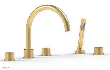 Phylrich - Basic II Deck Tub Set W/Handshower Trim Only  Knurled Handles