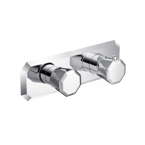 Flusso - 3/4 Inch Horizontal Thermostatic Shower Valve & Trim - 2 Output