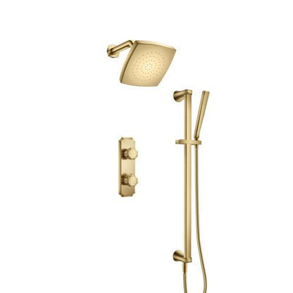 Flusso - Two Output Shower Set With Shower Head, Hand Held And Slide Bar