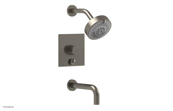 Phylrich - Basic II Pressure Balance Tub/Shower Set Trim Only Square Plate Knurled Handle