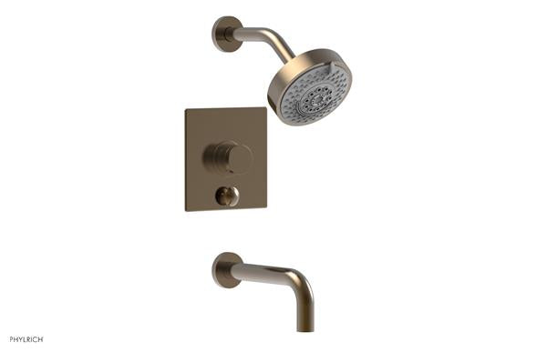 Phylrich - Basic II Pressure Balance Tub/Shower Set Trim Only Square Plate Knurled Handle