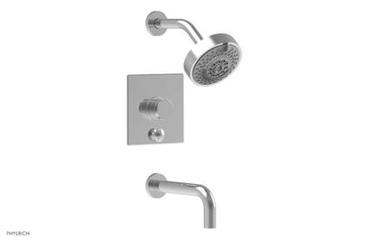 Phylrich - Basic II Pressure Balance Tub/Shower Set Trim Only Square Plate Knurled Handle
