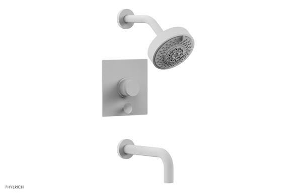 Phylrich - Basic II Pressure Balance Tub/Shower Set Trim Only Square Plate Knurled Handle