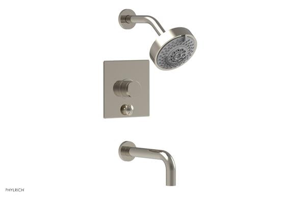 Phylrich - Basic II Pressure Balance Tub/Shower Set Trim Only Square Plate Knurled Handle