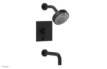Phylrich - Basic II Pressure Balance Tub/Shower Set Trim Only Square Plate Knurled Handle