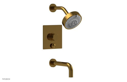 Phylrich - Basic II Pressure Balance Tub/Shower Set Trim Only Square Plate Knurled Handle