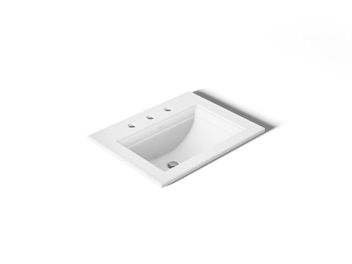Kohler - Memoirs Stately 22-3/4 Inch Rectangular Drop-In Bathroom Sink With Overflow - 4Cc Holes